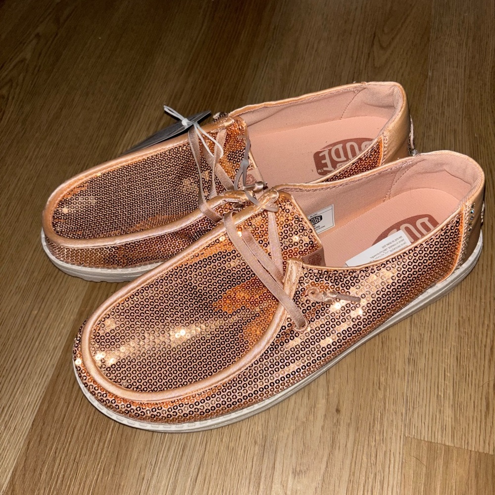 Sz. 10 Hey DUDE Wendy Disco Sequin shoes - Picture 4 of 9